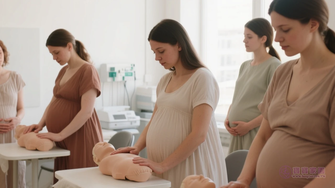 孕婦按摩教學情境照