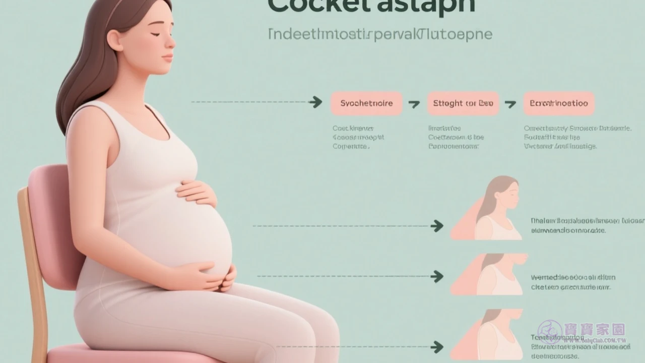 孕婦正確坐姿示意