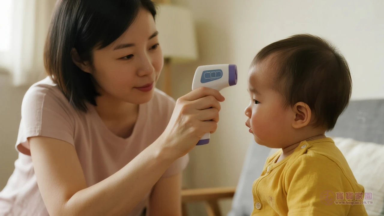 量體溫孩童照護示意