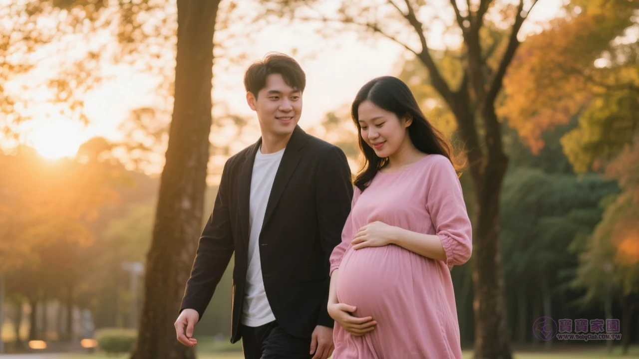 孕婦與丈夫散步