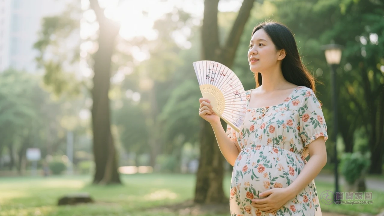 公園散步孕婦