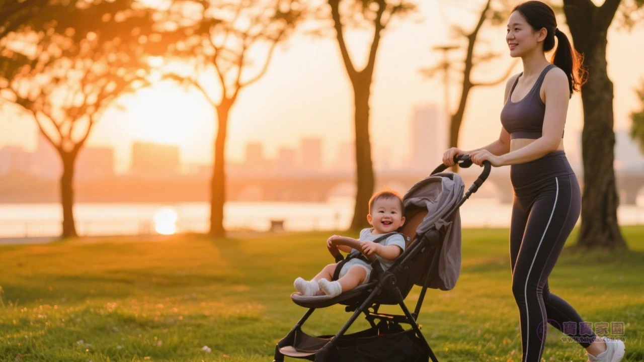 媽咪帶嬰兒散步