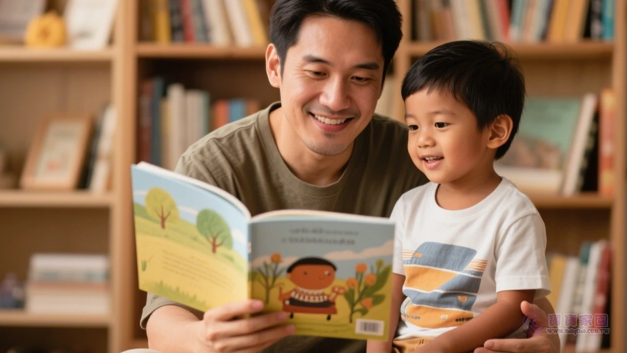 親子共讀情境圖