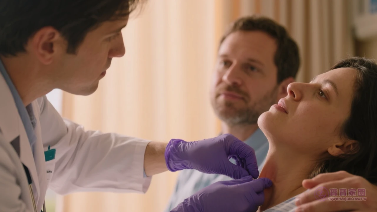 醫師進行會陰檢查示意