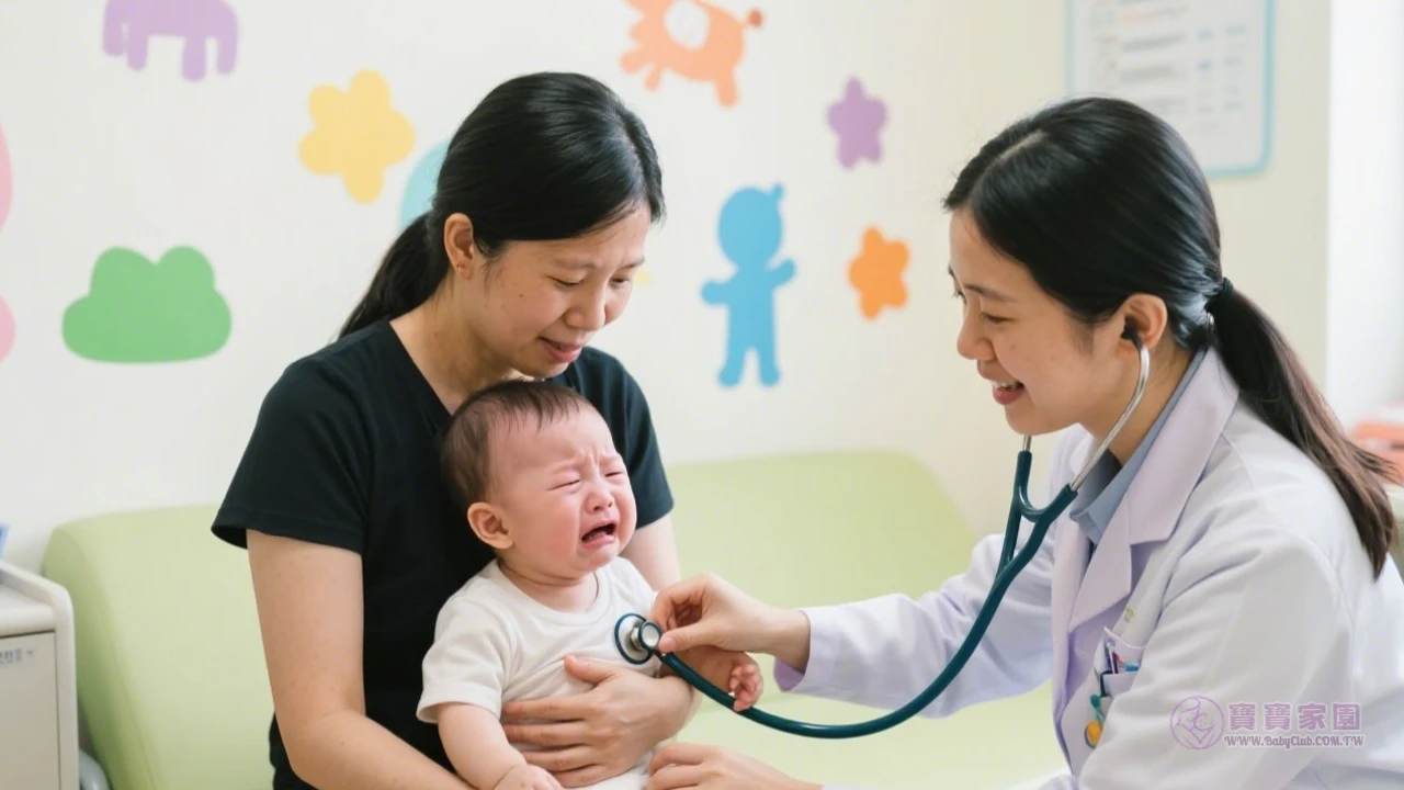 醫師檢查寶寶示意圖
