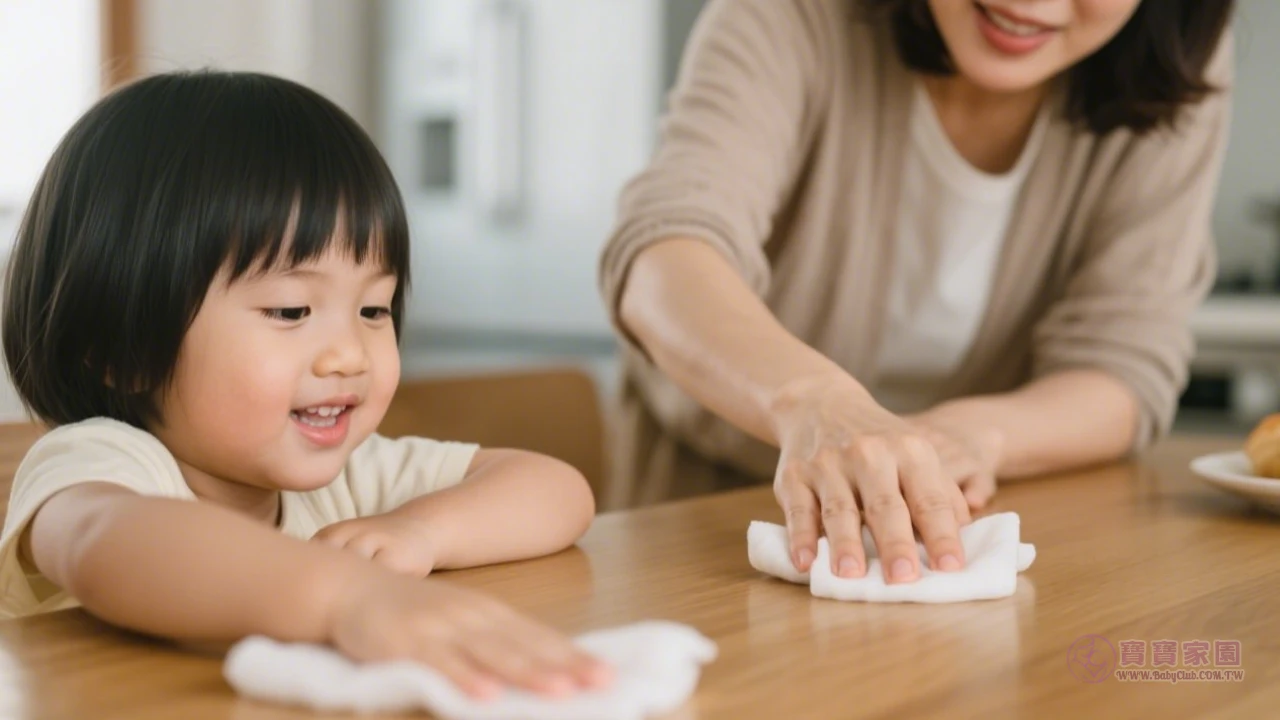 親子餐桌收拾教學