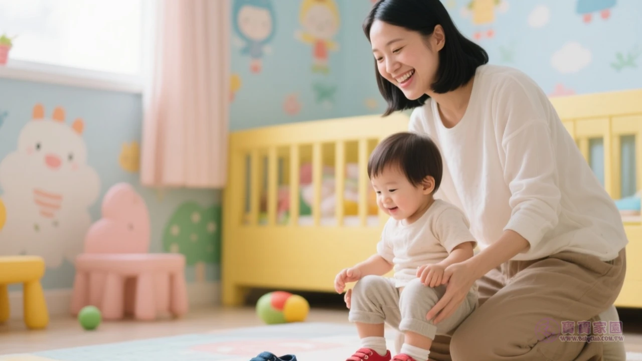 媽媽蹲著給孩子選鞋子
