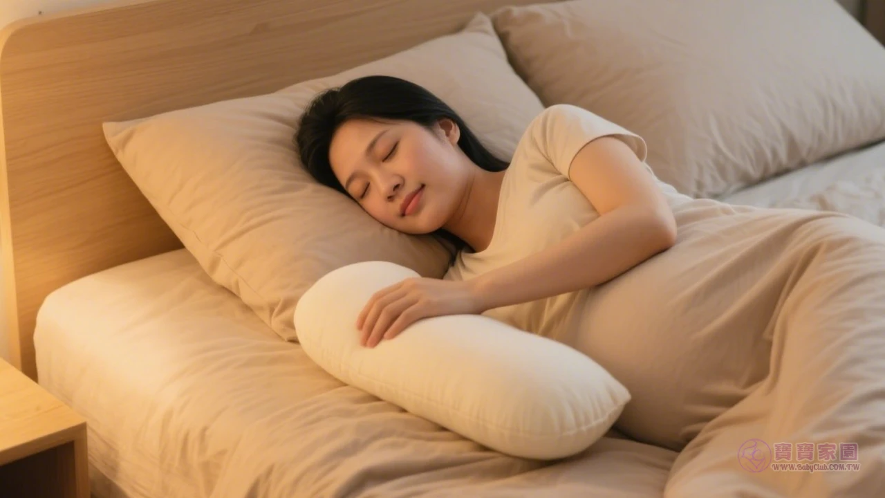 孕婦左側臥示意圖