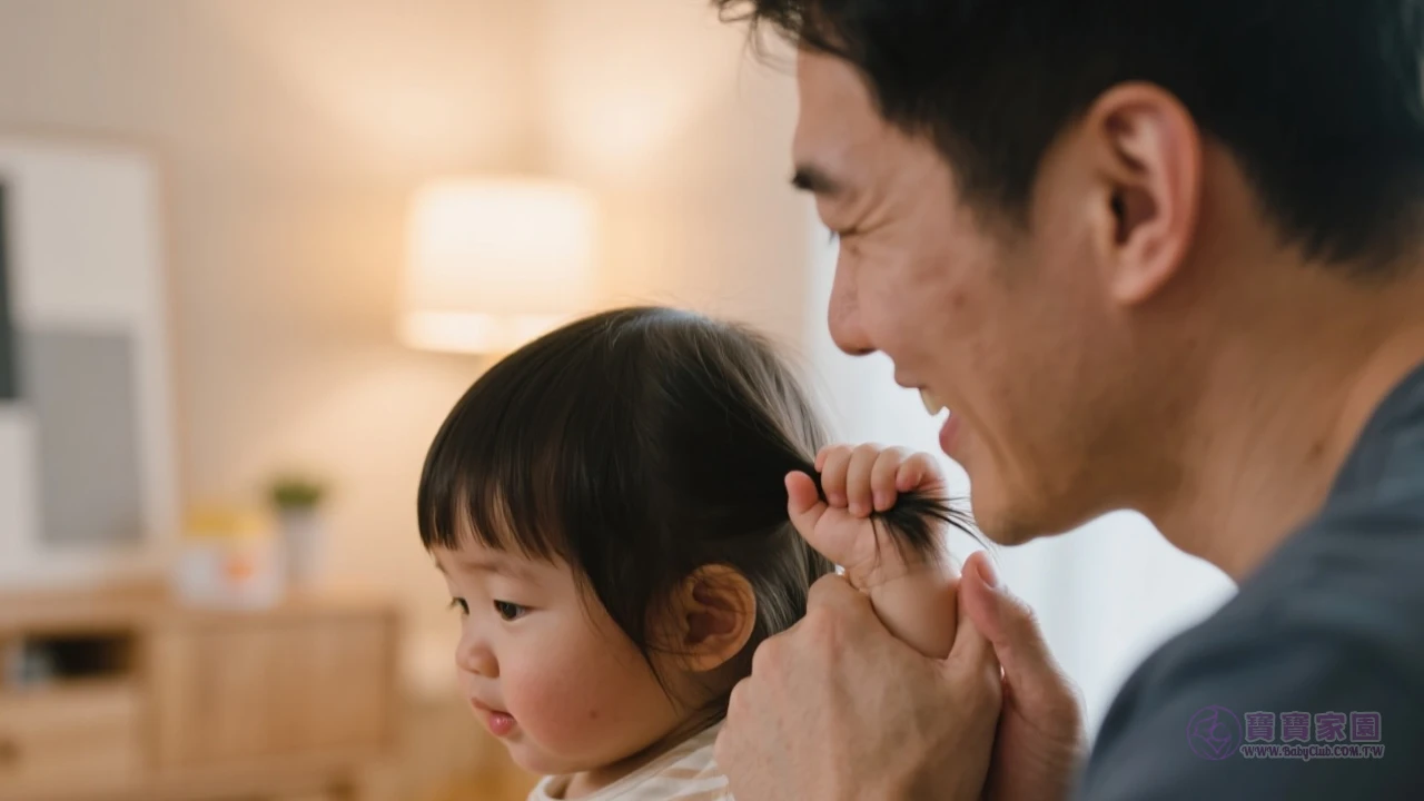 家長握著寶寶手的溫馨畫面