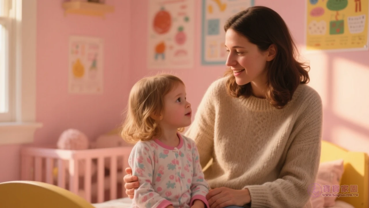 媽媽抱著寶寶溝通的溫馨場景