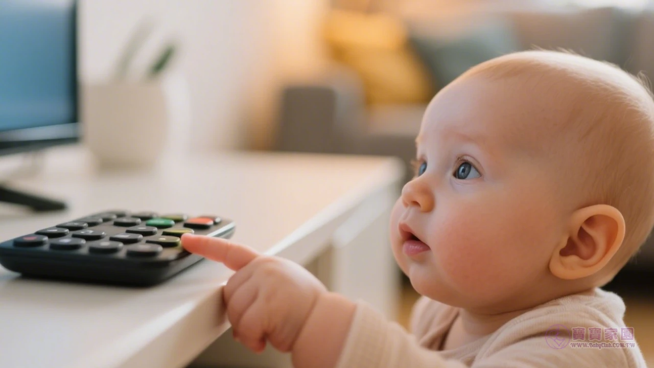 寶寶探索家電按鈕