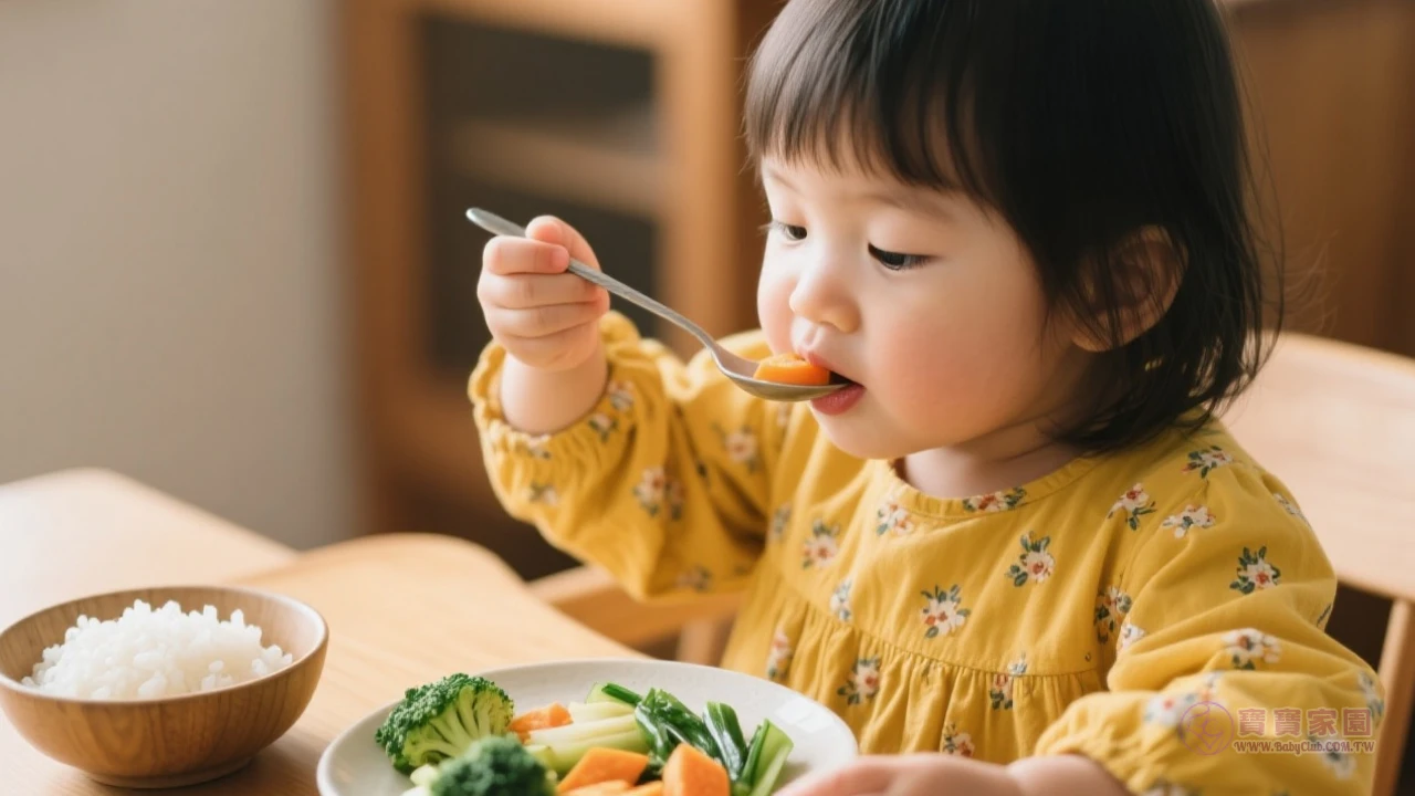 幼兒自主進食特寫