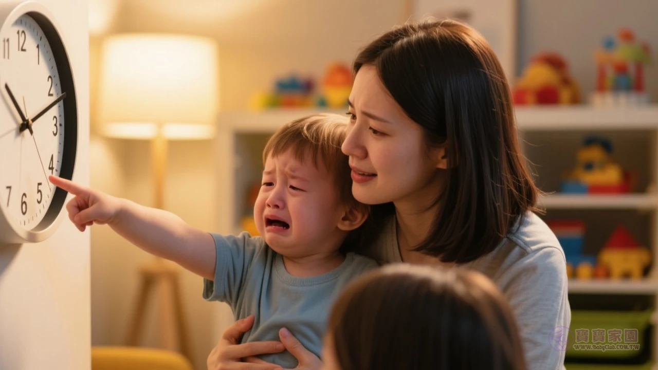 家長安撫幼兒等待