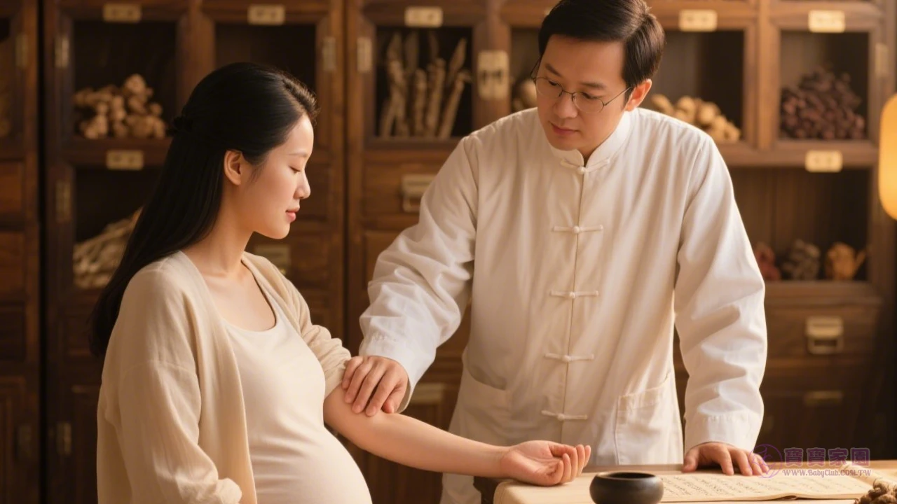 中醫師為孕婦把脈
