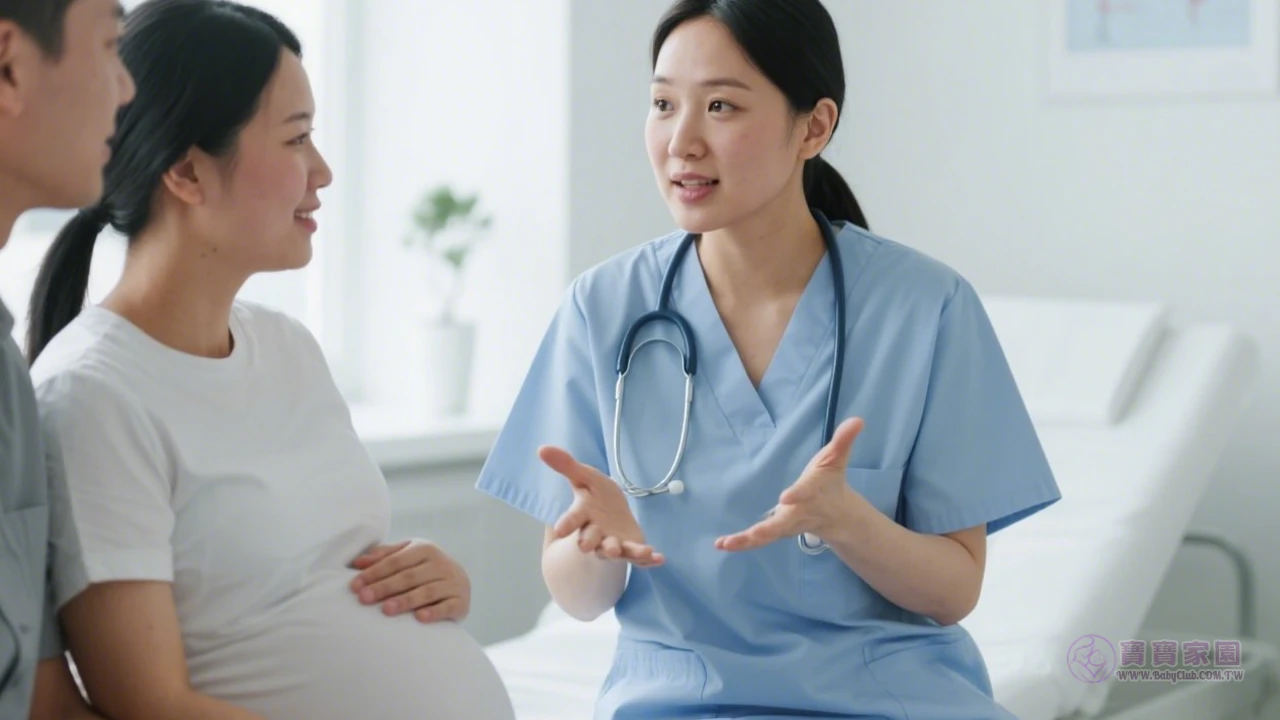 孕婦檢查看診示意