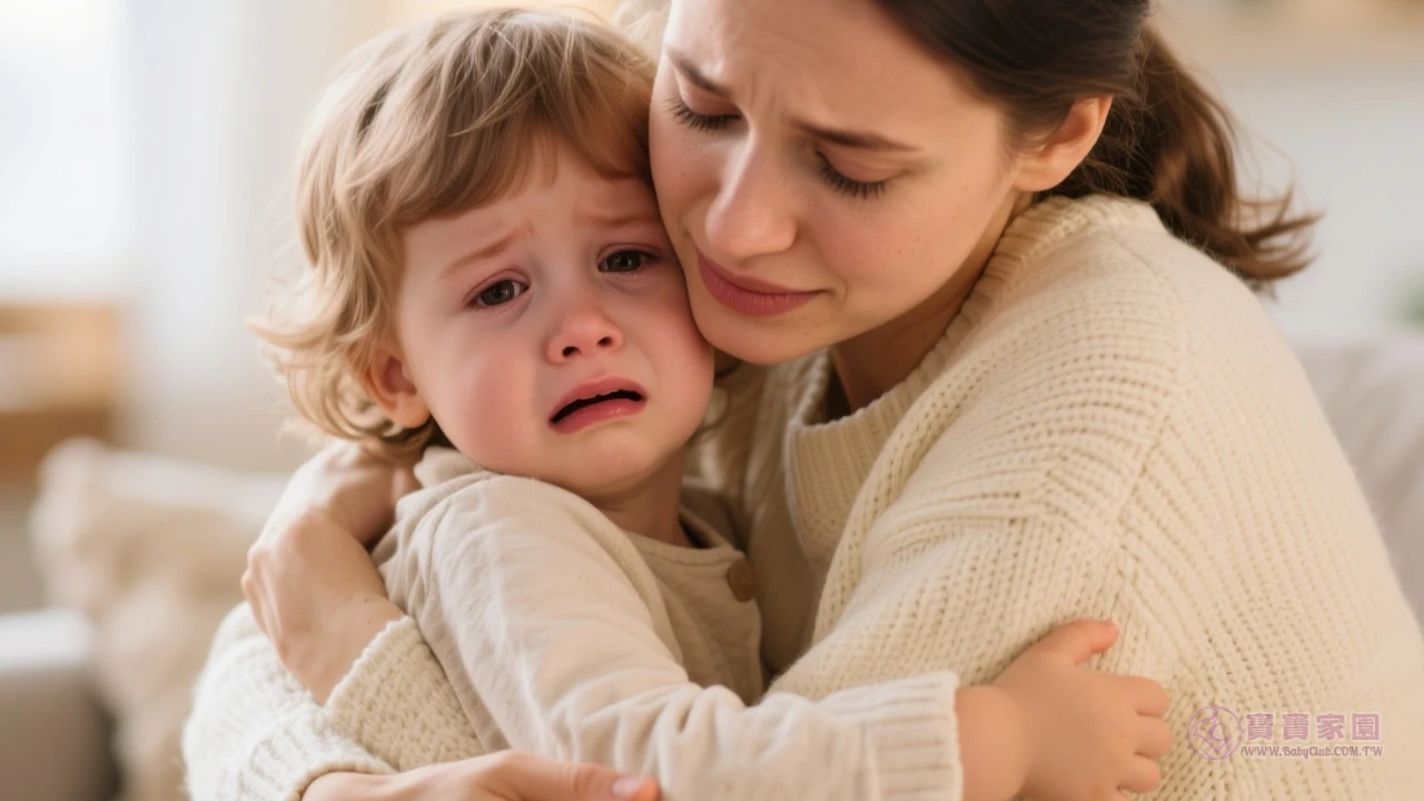 親子擁抱安心圖