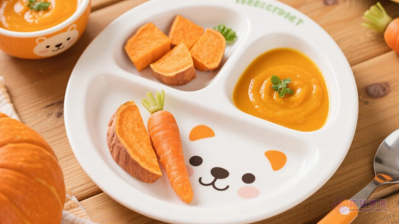 橘色主題兒童餐盤