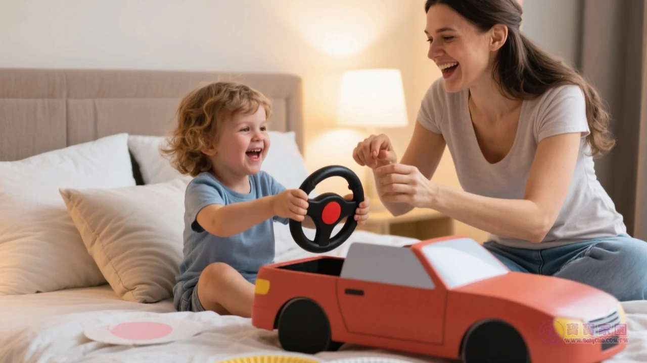 親子床上扮裝開車遊戲