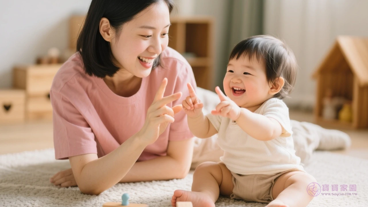寶寶模仿猴子動作