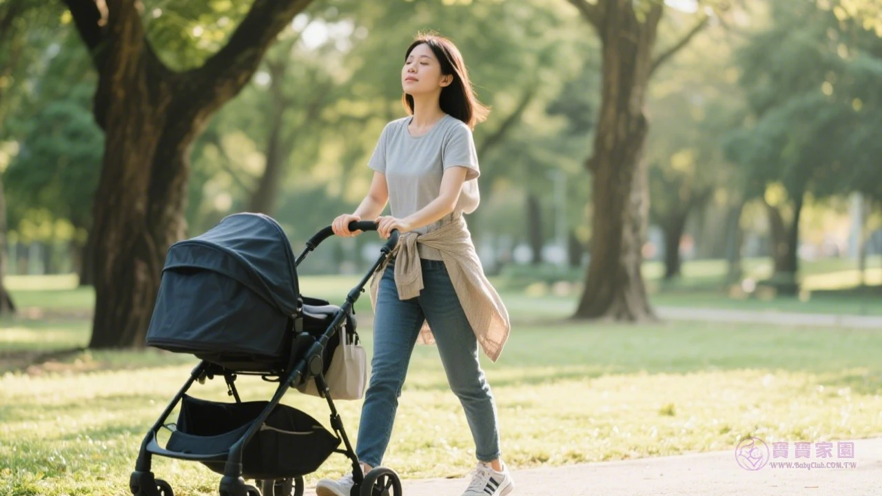 媽咪推嬰兒車運動圖