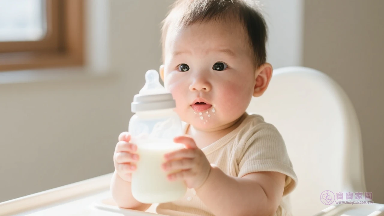 寶寶學習抓握奶瓶