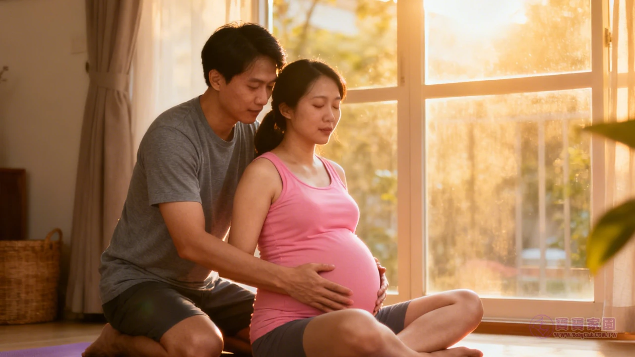 夫妻練習呼吸法