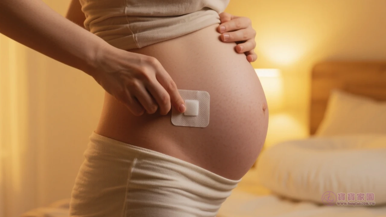 孕婦貼痠痛貼布示意圖