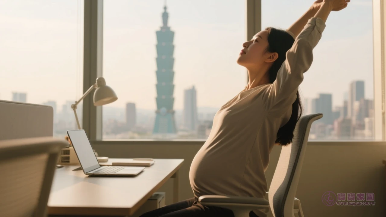 辦公室孕婦伸展示意圖