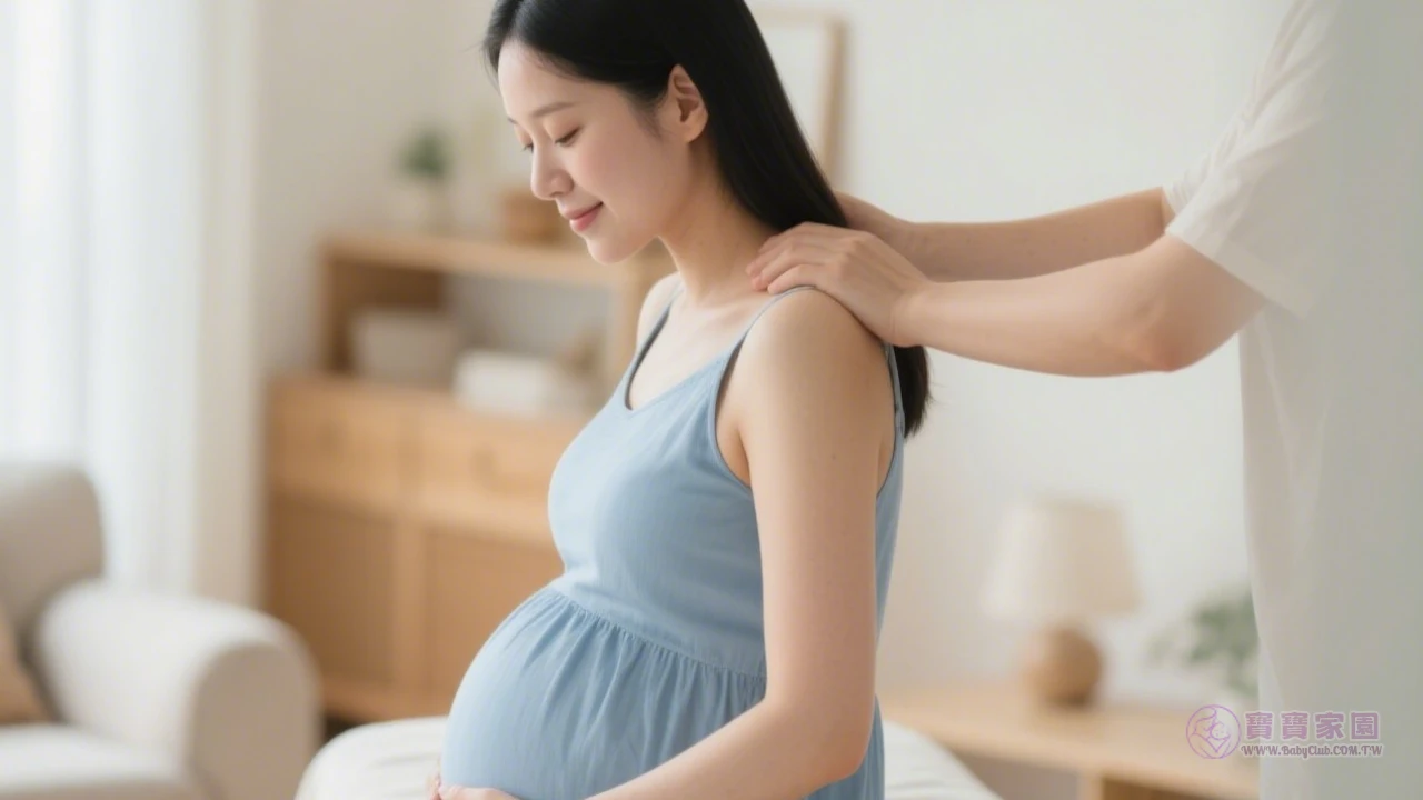 孕婦按摩背部示意圖