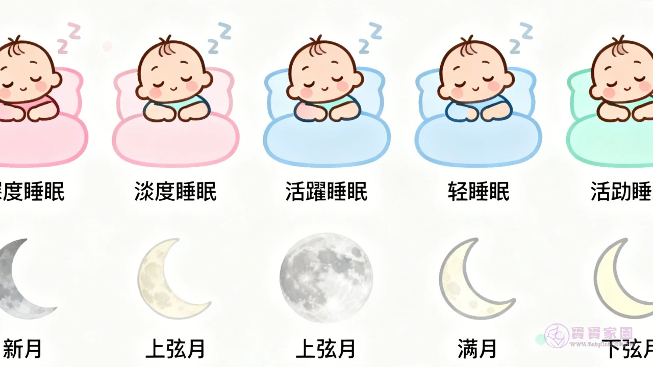 嬰兒睡眠階段示意圖
