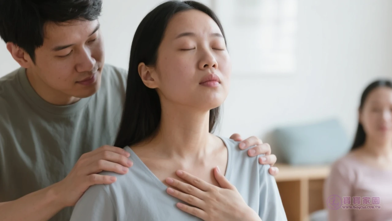 孕婦練習呼吸法示意圖