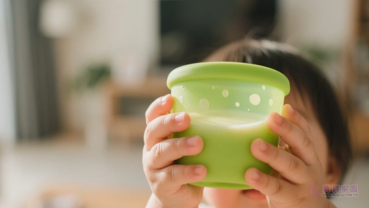 寶寶用學習杯喝奶