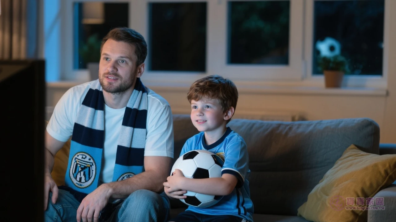 父子看球畫面